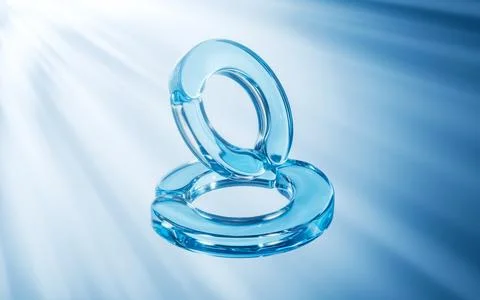 Abstract transparent geometry, glass ring, 3d rendering. Stock Illustration