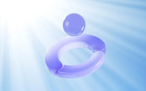 Abstract transparent geometry, glass ring, 3d rendering. Stock Illustration