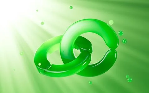 Abstract transparent geometry, glass ring, 3d rendering. Stock Illustration