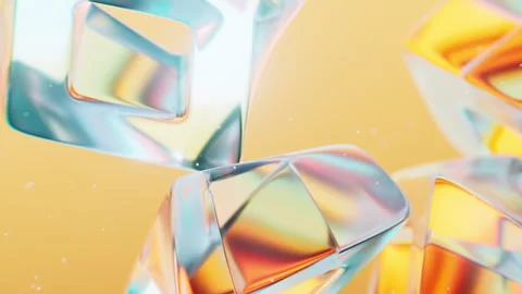 Abstract transparent glass gem background, 3d rendering. Stock Footage 319831307