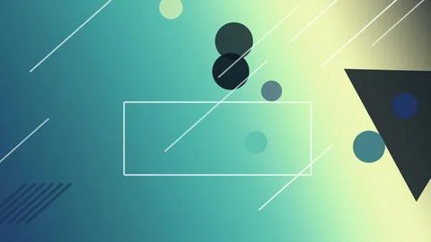 Abstract transparent UI rectangles with a triangle marker and floating circ.. Stock Illustration