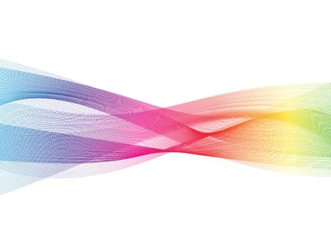 Abstract transparent wave background in rainbow light spectrum. Smoke effect Stock Illustration