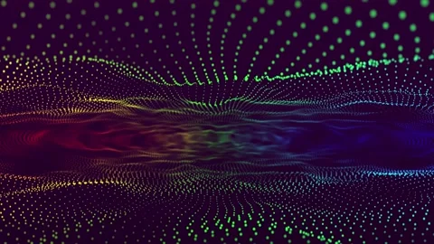 Abstract trapcode form digital particle wave and lights background. Stockbeeldmateriaal 236690801