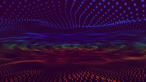 Abstract trapcode form digital particle wave and lights background. 3d wave.. 스톡 일러스트