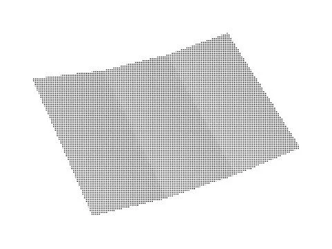 Abstract trapezoid shape featuring monochrome halftone dot pattern. Stock Illustration
