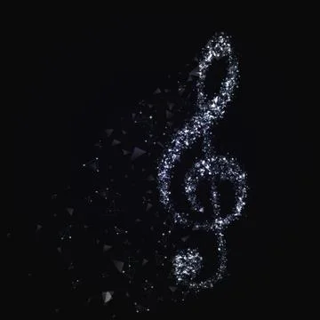 Abstract treble clef made of polygons Stock Illustration