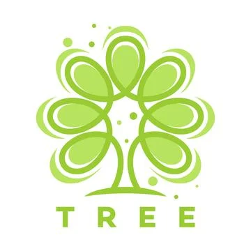 Abstract tree and flower logo Stock Illustration