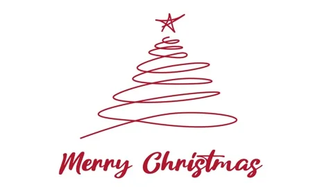 Abstract tree and star scrawled, with merry christmas text. Animated illust.. Stock Footage 252794330