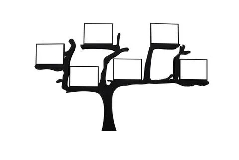 Abstract tree with blank space for text isolated on white back ground,with cl Stock Photos
