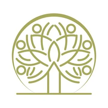 Abstract Tree Circle Logo Nature Growth Stock Illustration
