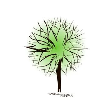Abstract tree concept on a white background Stock Illustration