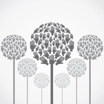 Abstract tree design with hand vector Stock Illustration
