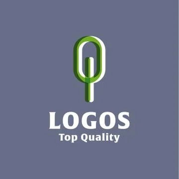 Abstract tree flat Logos style vector illustration Illustrazione stock