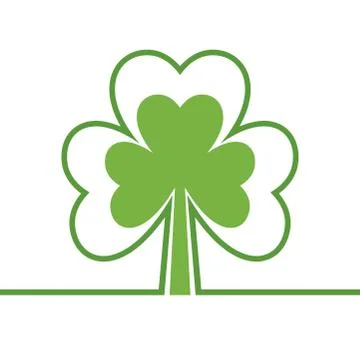 Abstract tree. Four leaf clover. Shamrock. Copy space. Isolated on white Stock Illustration