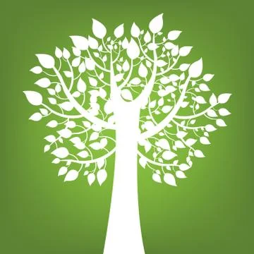 Abstract tree on green background Stock Illustration
