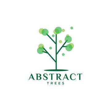 Abstract tree green dots leaf modern logo design vector graphic symbol icon.. Stock Illustration
