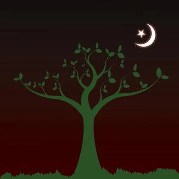 Abstract tree icon illustration background. Stock Illustration