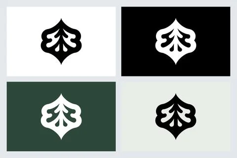 Abstract Tree Icon Logo Design Set Stock Illustration