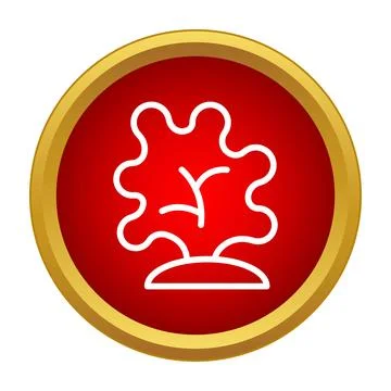 Abstract tree icon in red circular button 스톡 일러스트