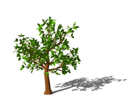 Abstract tree. Isolated on white background. 3D rendering illustration. Stock Illustration