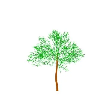 Abstract tree. Isolated on white background. Vector illustration. Stock Illustration