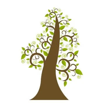 Abstract tree with leaf Stock Illustration