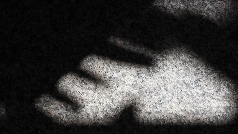 Abstract tree leaf shadows reflected on granite floor wall Stock Footage 126053842