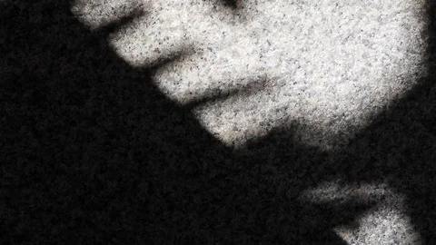 Abstract tree leaf shadows reflected on granite floor wall Stock Footage 126062564