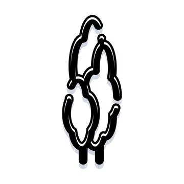 Abstract tree line art organic shape design Stock-Illustration