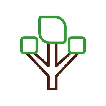 Abstract Tree Logo. Concept of Growth, Ecology, and Sustainability. Stock Illustration
