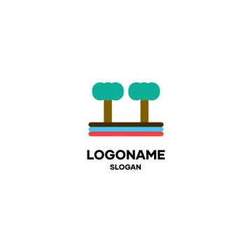 Abstract tree logo design, with tree shape, logo design for identity, busines Illustrazione stock