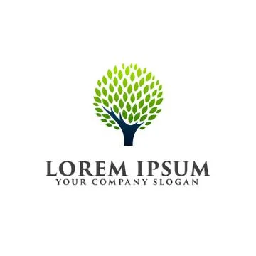 Abstract tree logo icon design concept template Stock Illustration