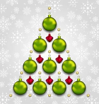 Abstract tree made of christmas taditional elements Stock Illustration