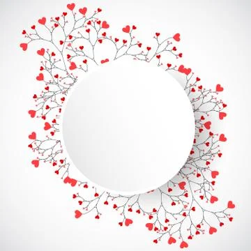 Abstract tree made with hearts. Stock Illustration