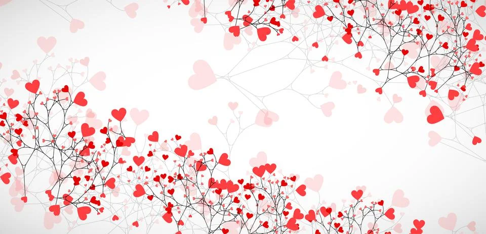 Abstract tree made with hearts. Vector Stock Illustration