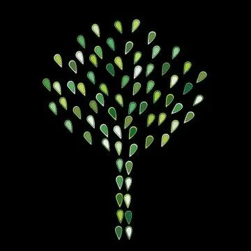 Abstract tree made of stylized leaves Illustrazione stock
