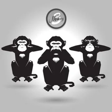 Abstract tree monkeys Stock Illustration