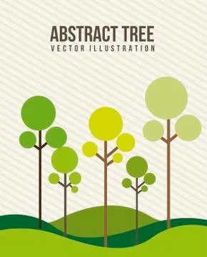 Abstract tree over beige background. vector illustration Stock Illustration