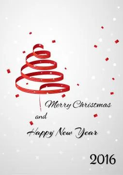 Abstract tree from ribbon Stock Illustration