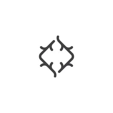 Abstract tree root or twig. Vector logo icon template Stock Illustration