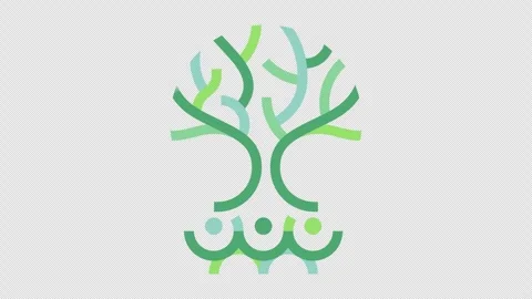 Abstract tree with roots formed by linked human figures Stock Footage 307201852