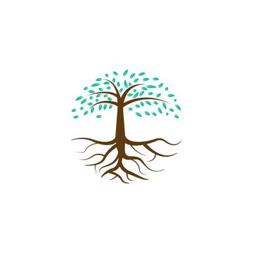 Abstract tree with roots logo symbol icon vector graphic design illustratio.. Stock Illustration