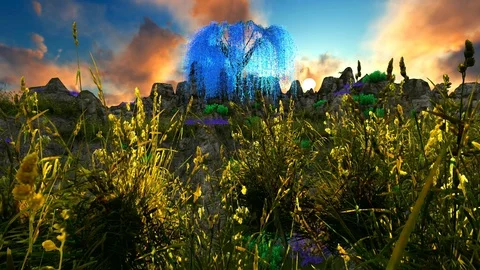 Abstract tree scene Stock Footage 86467938