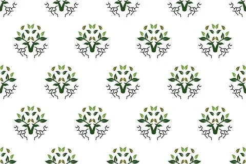 Abstract tree seamless pattern background Stock Illustration