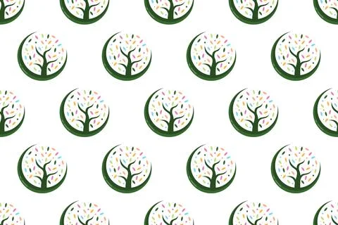 Abstract tree seamless pattern background Stock Illustration