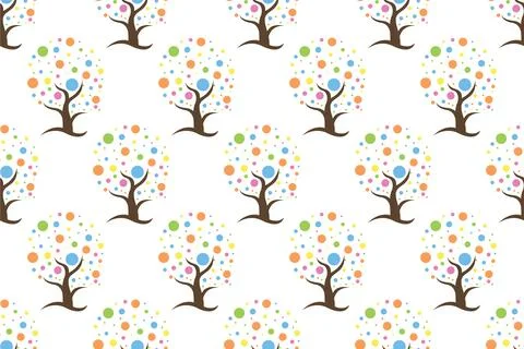 Abstract tree seamless pattern background Stock Illustration