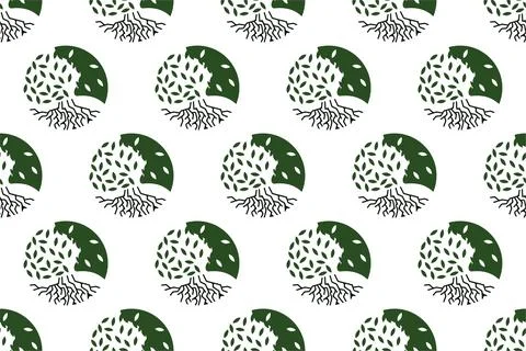 Abstract tree seamless pattern background Stock Illustration
