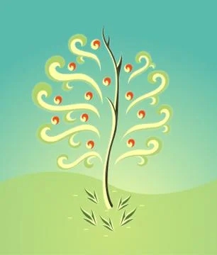 Abstract tree silhouette Stock Illustration