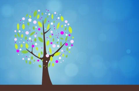 Abstract tree - spring season Stock Illustration