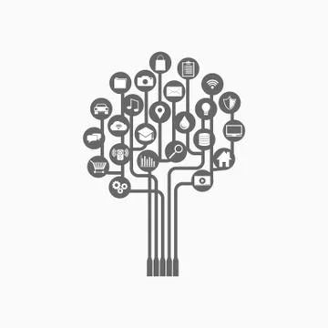 Abstract tree technology background. Stock Illustration
